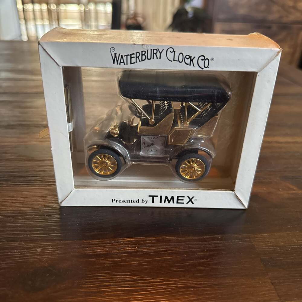 Timex Waterbury Clock Co Vintage Early Automobile Clock Car Shaped Desktop Clock